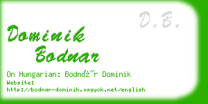 dominik bodnar business card